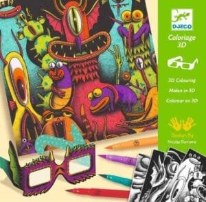 atelier de colorat 3d monstruleti simpatici djeco5182