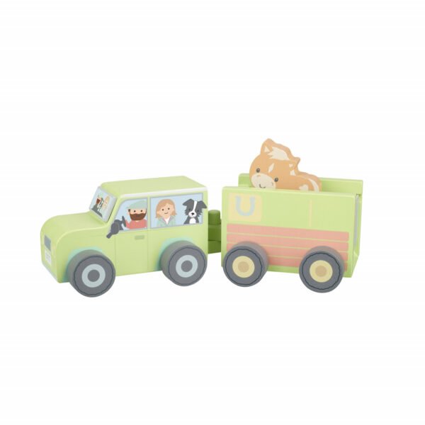 Camion Din Lemn Pentru Transport Animale De Ferma, Orange Tree Toys - Imagine 2