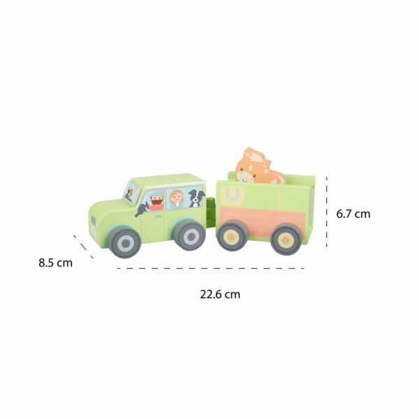 Camion Din Lemn Pentru Transport Animale De Ferma, Orange Tree Toys - Imagine 4