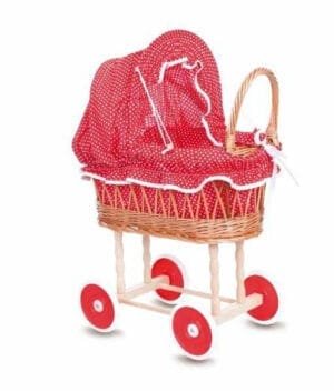 carucior pentru papusi husa rosie cu buline egmont toys4440