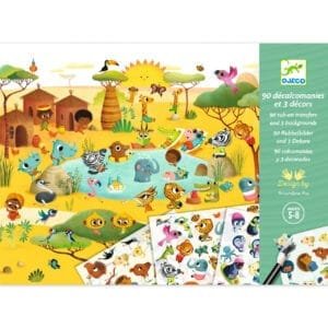 Joc Creativ Cu Abtibilduri Savana Desert Si Polul Nord Djeco2247