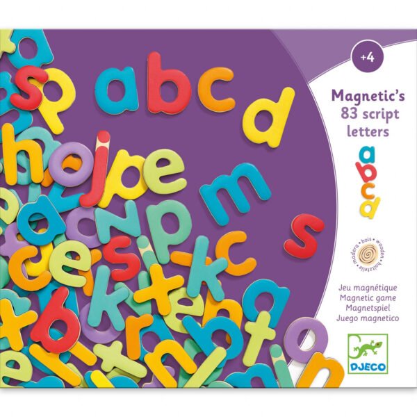 Joc Magnetic 83 Litere Colorate, Djeco - Imagine 2