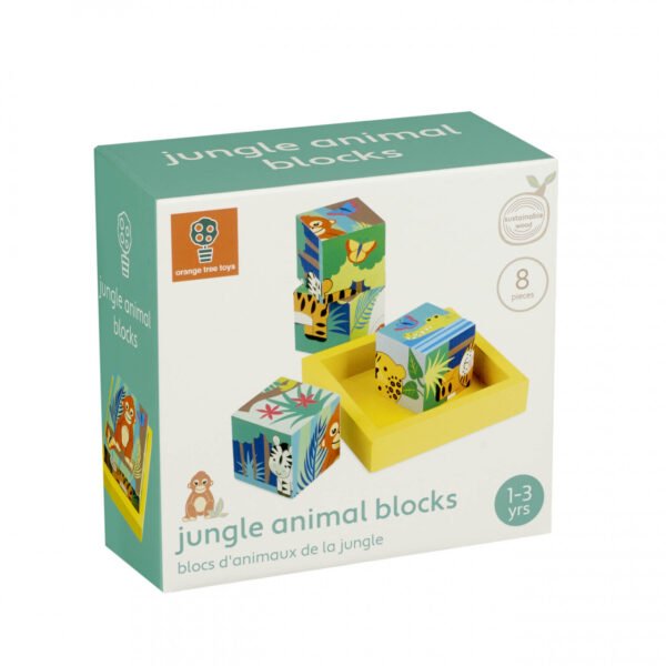 Jucarie Montessori Cuburi Cu Animale Din Jungla, Orange Tree Toys