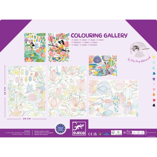 Mapa Cu 3 Postere De Colorat Motive Japoneze, Djeco - Imagine 5