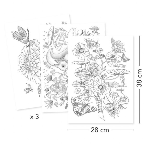 Mapa Cu 3 Postere De Colorat Natura, Djeco - Imagine 2