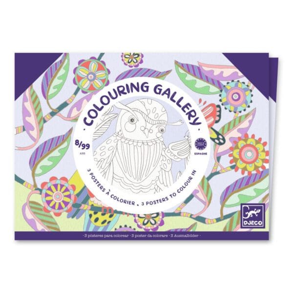 Mapa Cu 3 Postere De Colorat Pasari Djeco10271