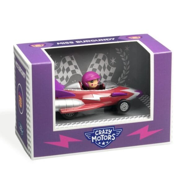 Masina De Cursa Miss Burgundy Colectia Crazy Motors Djeco14566