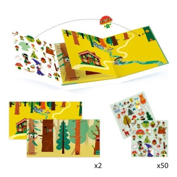 Planse Cu Abtibilduri Repozitionabile Padurea Fermecata Djeco5652