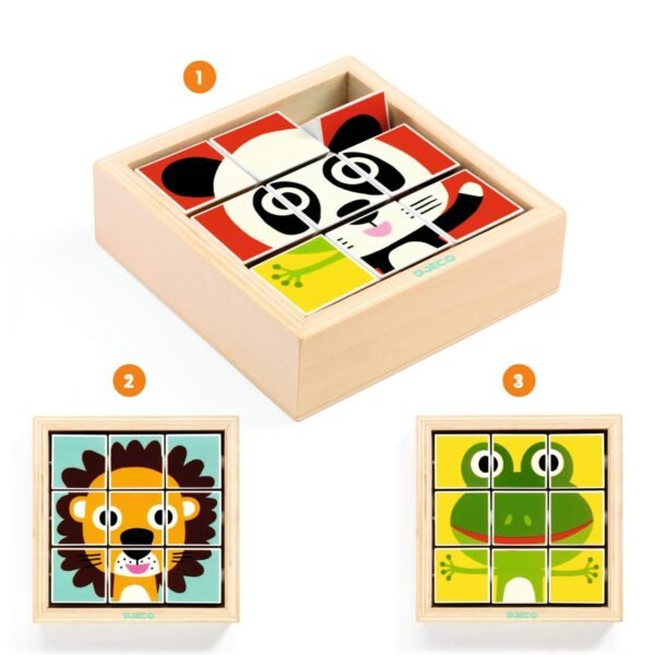 Puzzle Din Cuburi Tournanimo, Djeco - Imagine 4