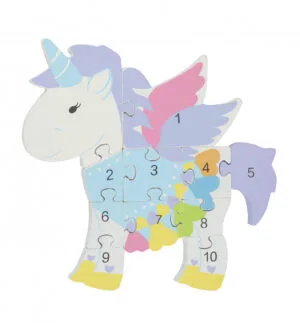 puzzle din lemn unicorn orange tree toys9754