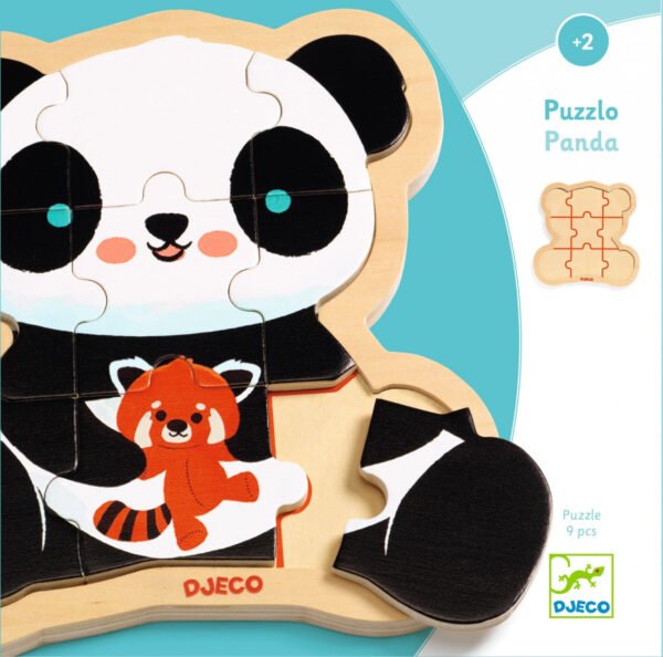 Puzzle Din Lemn Ursuletul Panda, Djeco - Imagine 3