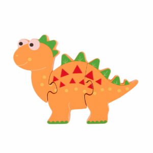 Puzzle Dinozaur Din Lemn Stegosaurus Orange Tree Toys12336