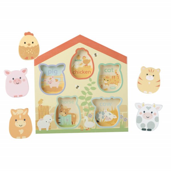 Puzzle Lemn Animale De Ferma, Orange Tree Toys - Imagine 2