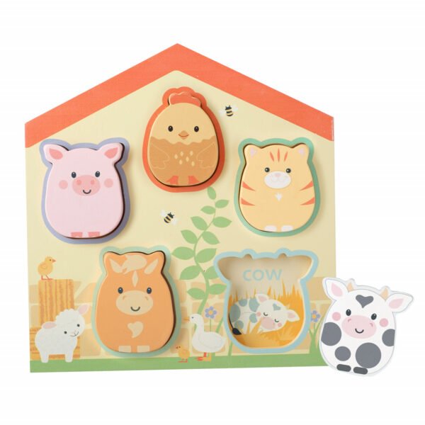 Puzzle Lemn Animale De Ferma, Orange Tree Toys - Imagine 3