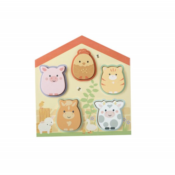 Puzzle Lemn Animale De Ferma, Orange Tree Toys - Imagine 5