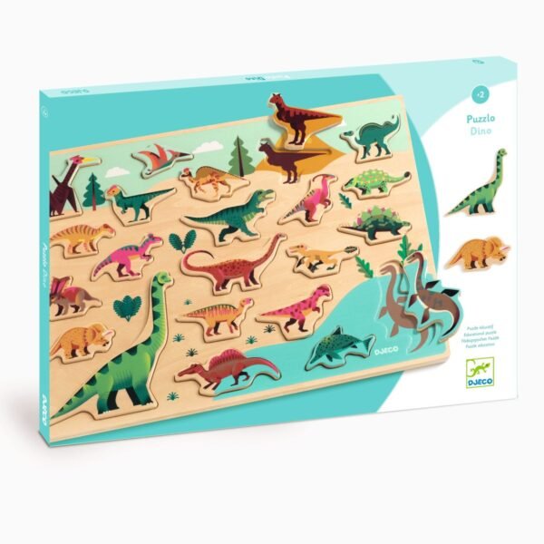 Puzzle Lemn Dinozauri, Djeco