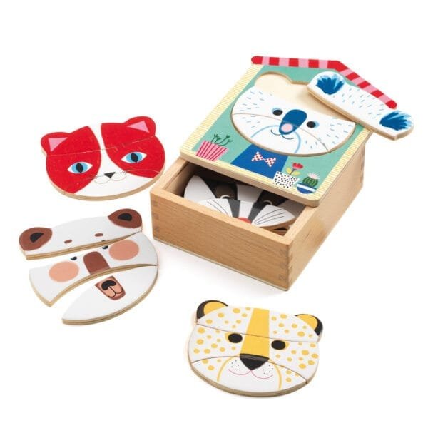 Puzzle Lemn Face Mix Djeco3606