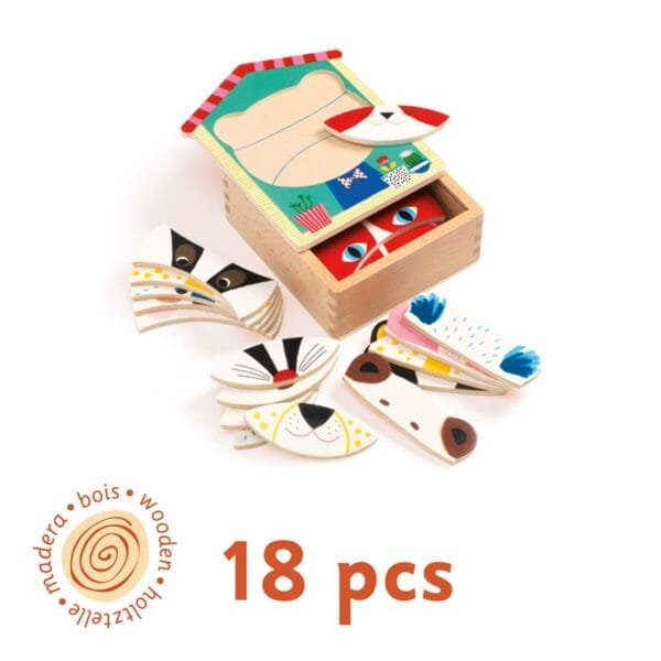 Puzzle Lemn Face Mix Djeco3839
