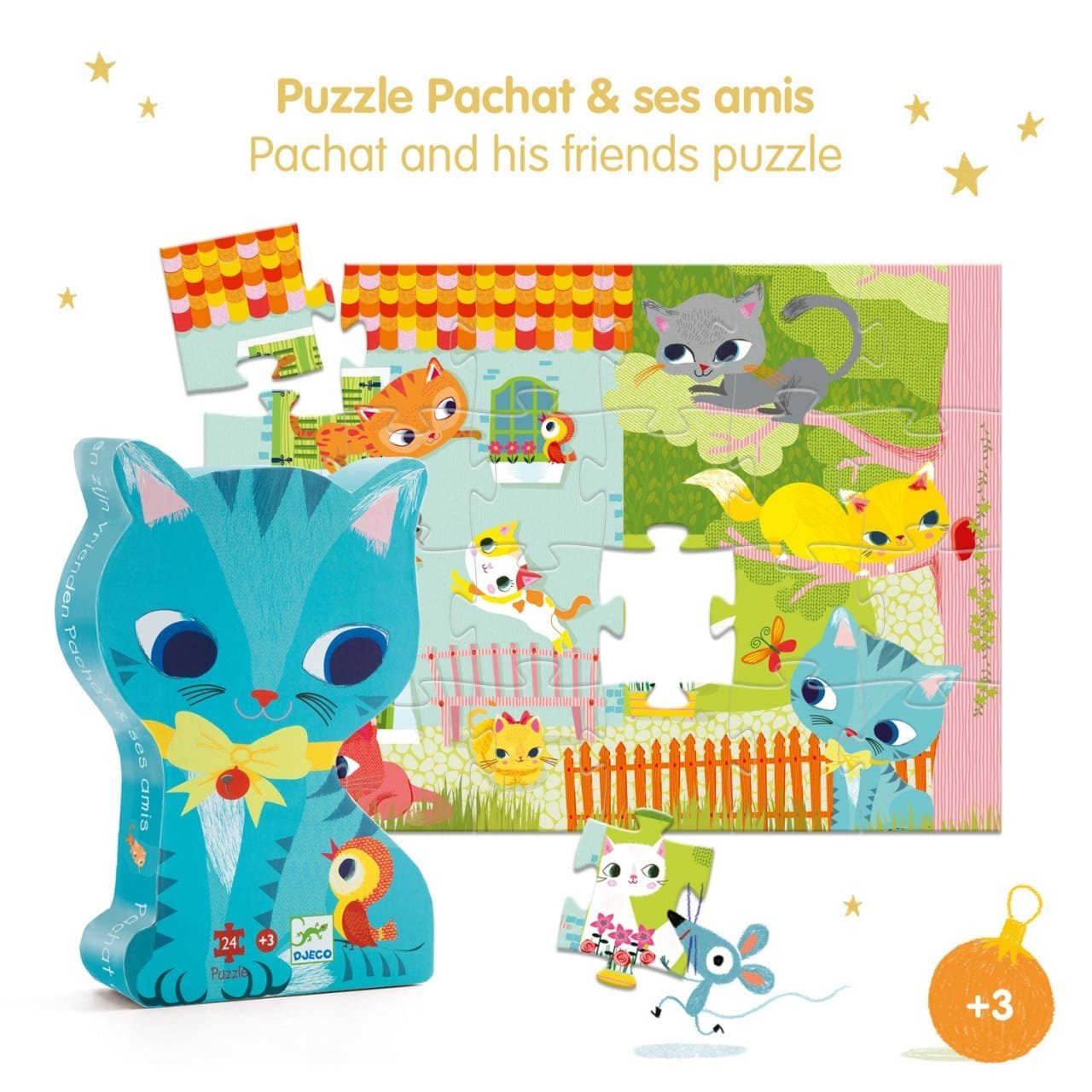 Puzzle Pisici jucause, Djeco 3 puzzle pisici jucause djeco3762