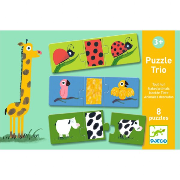 Puzzle Trio Animale Dezbracate, Djeco - Imagine 2