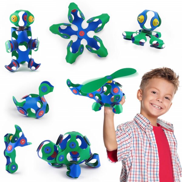 Set Clixo De Construit Cu Magnet, Itsy Pack Blue-Green 30 - Imagine 5