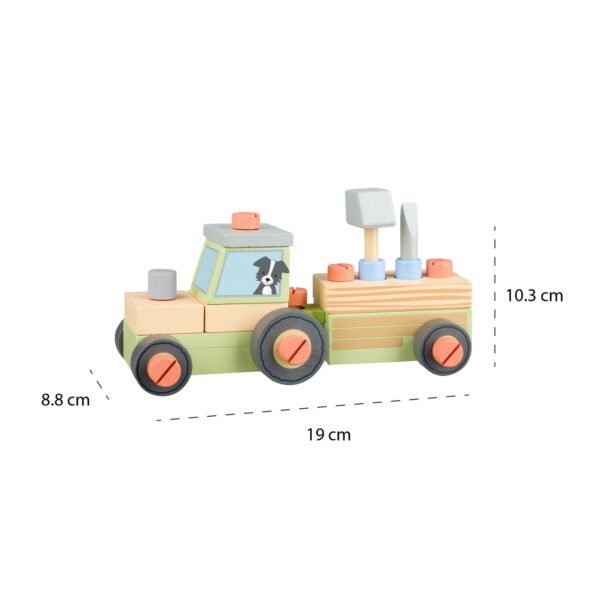 Tractor Din Lemn De Asamblat, Orange Tree Toys - Imagine 3