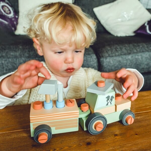 Tractor Din Lemn De Asamblat, Orange Tree Toys - Imagine 4