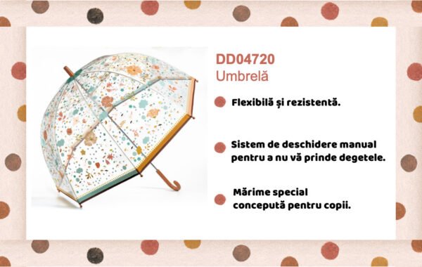 Umbrela Pentru Adulti Flori Colorate, Djeco - Imagine 2