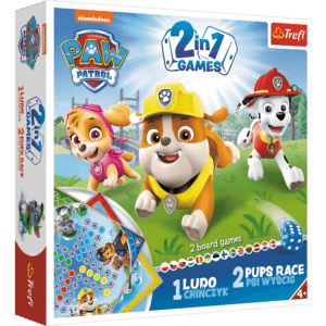 Joc Trefl Paw Patrol, Patrula Catelusilor 2 in 1 Ludo si Cursa