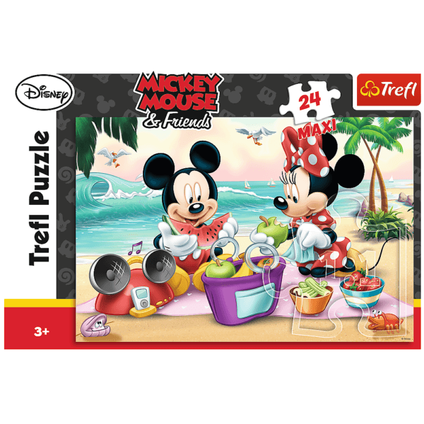 Puzzle Trefl Maxi Disney Mickey Mouse, Picnic Pe Plaja 24 Piese - Imagine 2