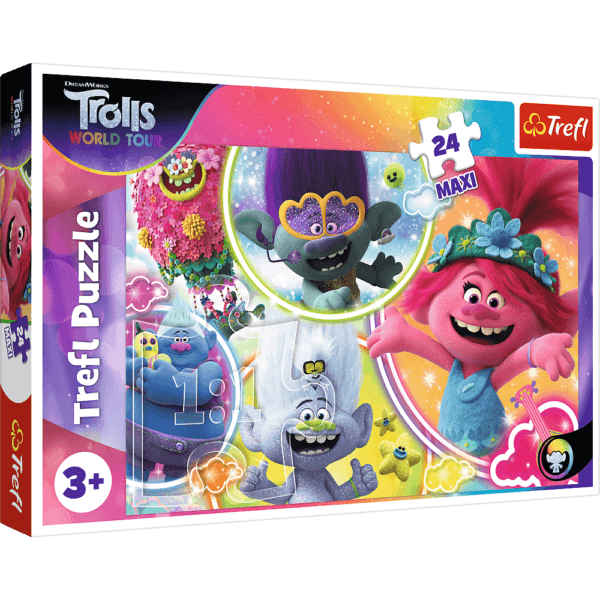 Puzzle Trefl Maxi Dreamworks Trolls, Lumea Muzicala A Trolilor 24 Piese