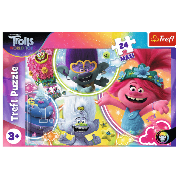 Puzzle Trefl Maxi Dreamworks Trolls, Lumea Muzicala A Trolilor 24 Piese - Imagine 2