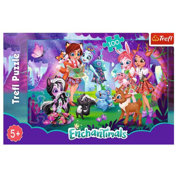 Puzzle Trefl Enchantimals, Distractie Cu Prietenii 100 Piese - Imagine 2