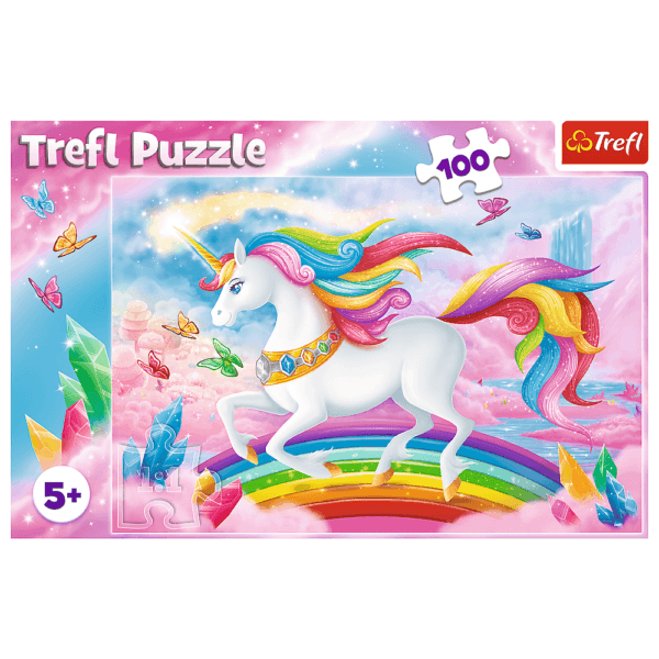 Puzzle Trefl Lumea De Cristal A Unicornilor 100 Piese - Imagine 2