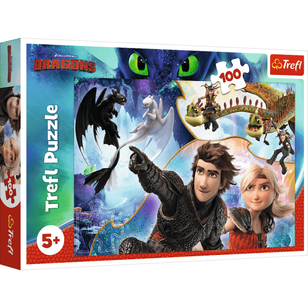 Puzzle Trefl Dreamworks Dragons, Pe Taramul Dragonilor 100 Piese