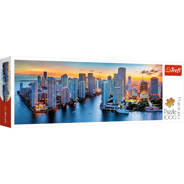 Puzzle Trefl Panorama, Miami Dupa Intuneric 1000 Piese