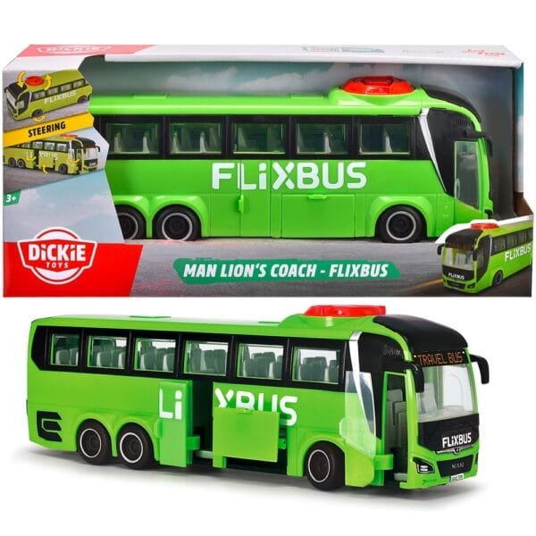 Autobuz Dickie Toys Man Lion'S Coach 26,5 Cm Flixbus Verde - Imagine 7