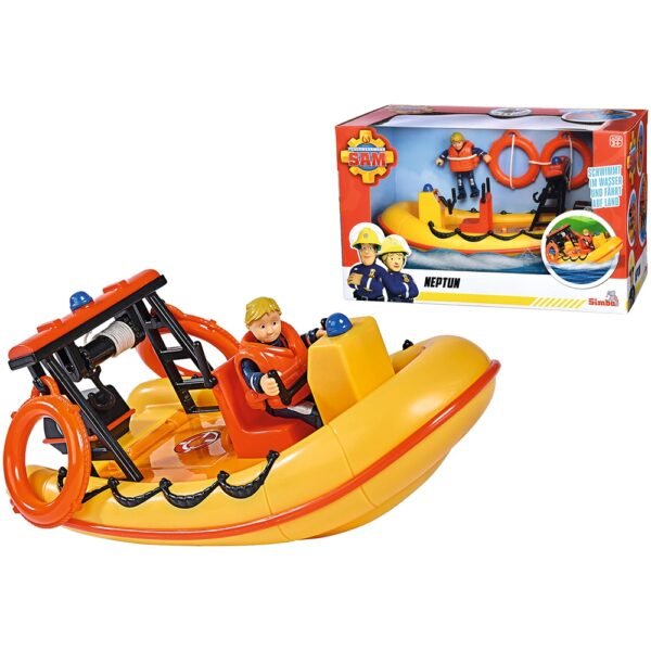 Barca Simba Fireman Sam Neptune 20 Cm Cu Figurina Si Accesorii - Imagine 6