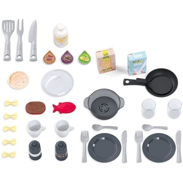 Bucatarie Smoby Tefal Studio Xl Bubble Albastru Cu Accesorii - Imagine 3