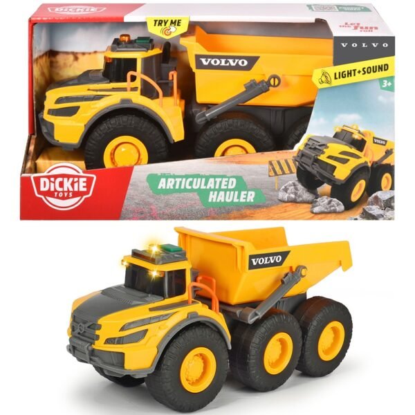 Camion Basculant Dickie Toys Volvo Articulated Hauler 23 Cm Cu Lumini Si Sunete - Imagine 10
