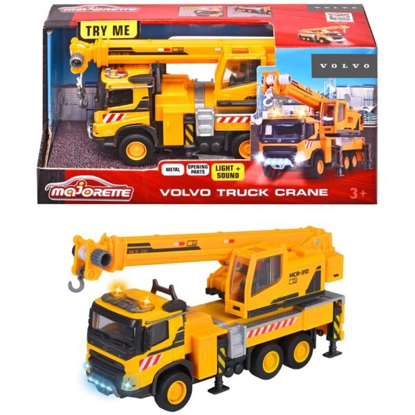 Camion Cu Macara Majorette Volvo Truck Crane Cu Lumini Si Sunete - Imagine 11