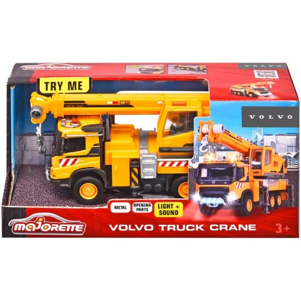 Camion Cu Macara Majorette Volvo Truck Crane Cu Lumini Si Sunete - Imagine 12