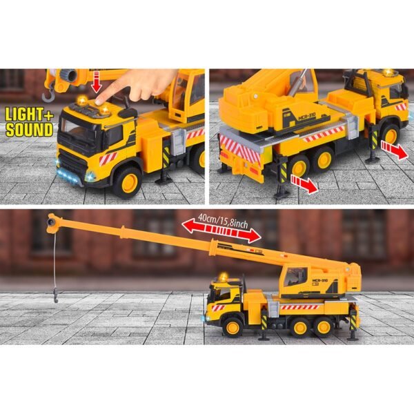 Camion Cu Macara Majorette Volvo Truck Crane Cu Lumini Si Sunete - Imagine 5