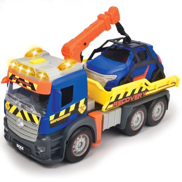 Camion De Tractare Dickie Toys Mercedes Recovery Cu Masinuta - Imagine 2