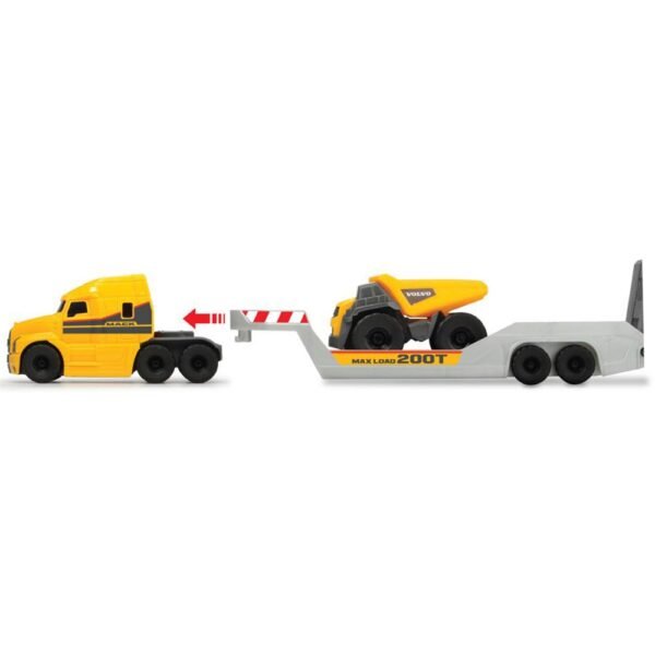 Camion Dickie Toys Mack Volvo Micro Builder Cu Remorca, Buldozer Si Camion Basculant - Imagine 3