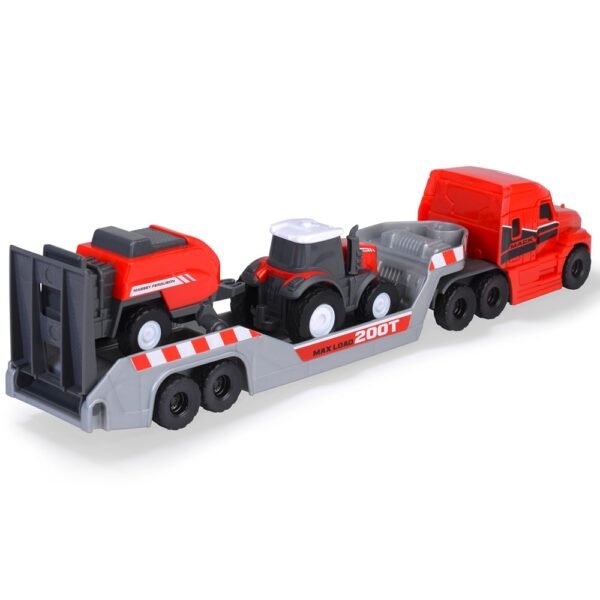 Camion Dickie Toys Massey Ferguson Micro Farm Truck 32 Cm Cu Tractor Si Presa De Balotat - Imagine 2