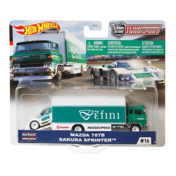 Camion Hot Wheels By Mattel Car Culture Sakura Sprinter Cu Masina Mazda 787B - Imagine 9