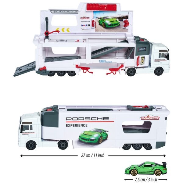 Camion Majorette Man Tgx Porsche Experience Cu 2 Masinute - Imagine 3