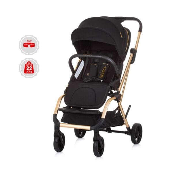 Carucior Chipolino Twister Ebony Cu Sezut Rotativ - Imagine 2
