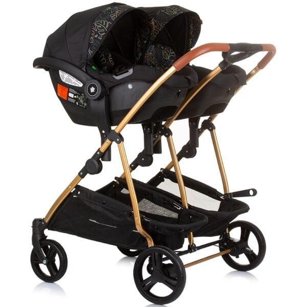 Carucior Gemeni Chipolino Duo Smart 3 In 1 Obsidian Leaves - Imagine 11
